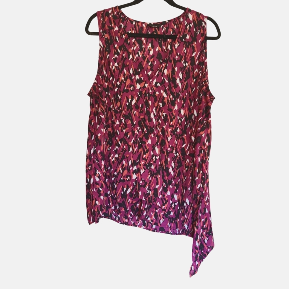 Sleeveless tunic, v-neck, asymetrical, flowy, Apt. 9 1X